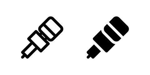 A styled dynamic microphone icon, great for representing energetic performa.. Stock Illustration