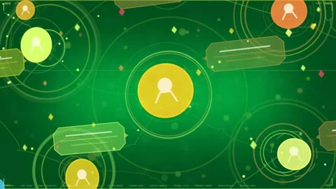 Styled technology network HUD pulsing in transparent bg cam zooming emphasizing Stock Footage 333907712