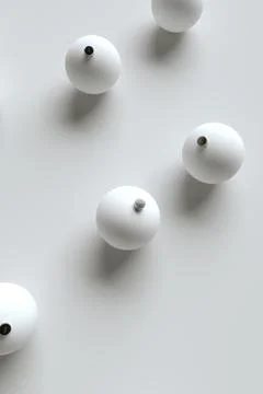 Styled White Matte Shatterproof Large Christmas Ball Ornament Mock-Up - Multi Stock Illustration