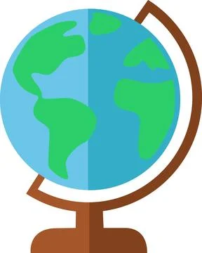 Styled world globe flat icon illustration Stock Illustration