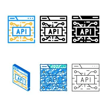 Styles api financial technology color icon vector Stock Illustration