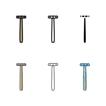 Styles blocking hammer tool color icon vector Stock Illustration