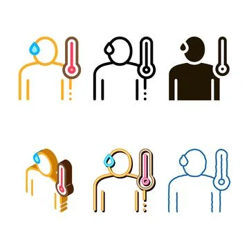 Styles body temperature icon vector outline Illustrazione stock