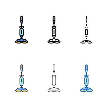 Styles cleaner mop accessory color icon vector Stock Illustration