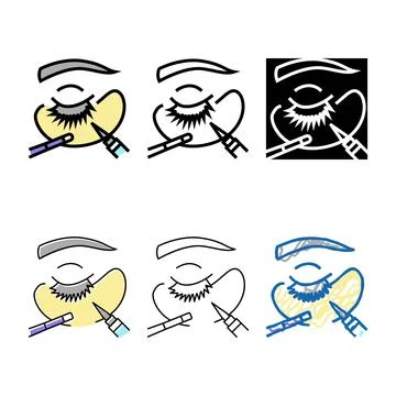 Styles correction eyelashes color icon vector Stock Illustration