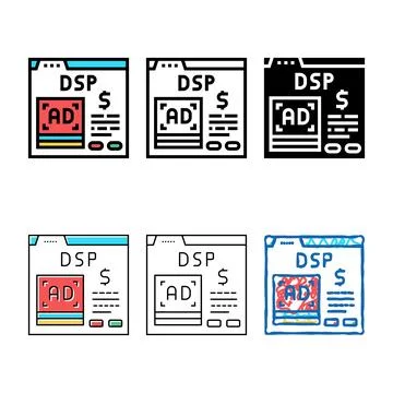 Styles digital signal processor color icon vector 库存插图
