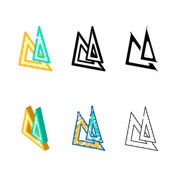 Styles drafting triangle architectural drafter color icon vector Stock Illustration