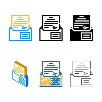 Styles envelope with message color icon vector 스톡 일러스트