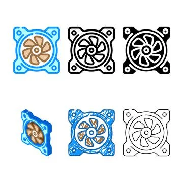 Styles fan computer part color icon vector Illustrazione stock