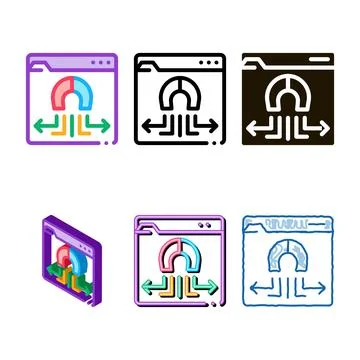 Styles folder magnetic pull icon vector outline Stock Illustration