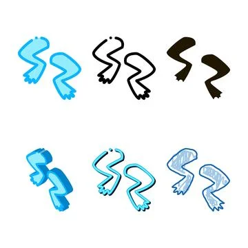 Styles frog legs icon vector outline Stock Illustration