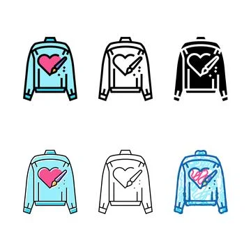 Styles hand painted jacket diy fashion handmade color icon vector Stock Illustration