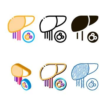 Styles human liver icon vector outline Illustrazione stock