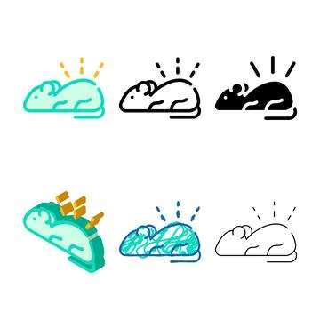 Styles luminous mouse color icon vector isolated 库存插图