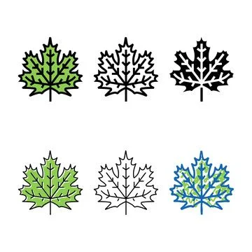 Styles maple leaf color icon vector Stock Illustration