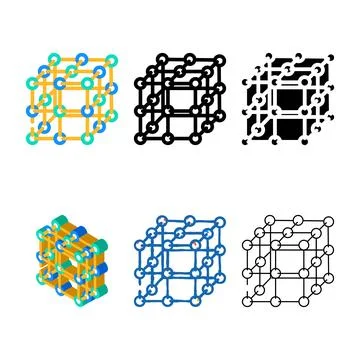 Styles network molecular structure color icon vector Stock Illustration