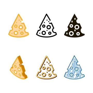 Styles piece of cheese icon vector outline Stock Illustration