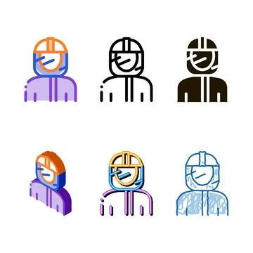 Styles protective suit and mask metallurgical icon vector イラスト素材