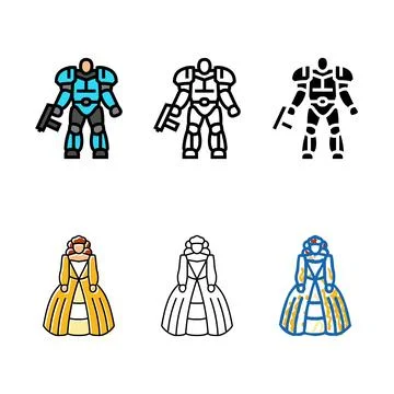 Styles sci fi cosplay color icon vector Stock Illustration