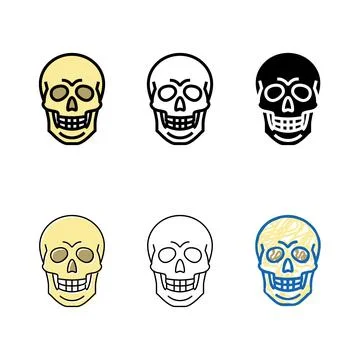 Styles skull bone color icon vector Stock Illustration