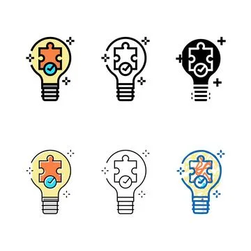 Styles solution light bulb color icon vector Stock Illustration