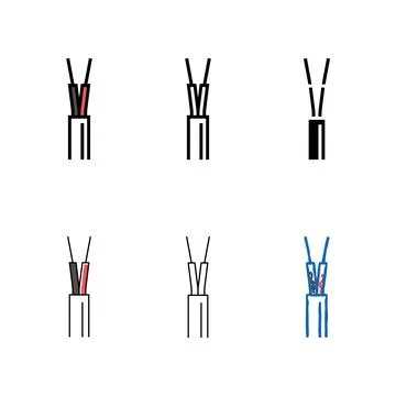 Styles speaker cable wire color icon vector Stock-Illustration