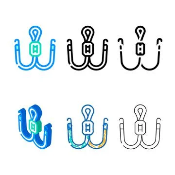 Styles string for glasses color icon vector Stock-Illustration