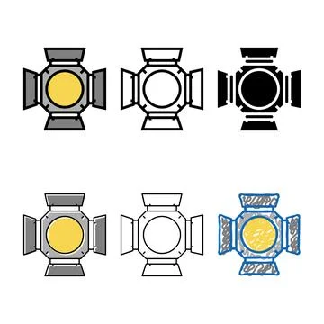 Styles studio lights video production color icon vector Stock Illustration