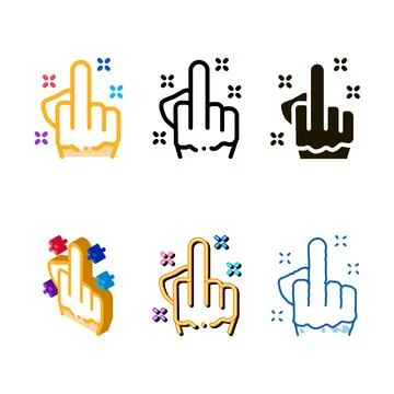 Styles third finger gesture icon vector outline Stock Illustration