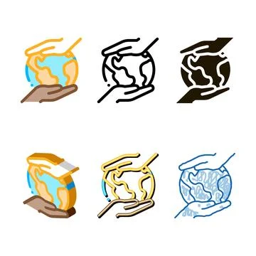 Styles world different race hands icon vector outline Stock Illustration