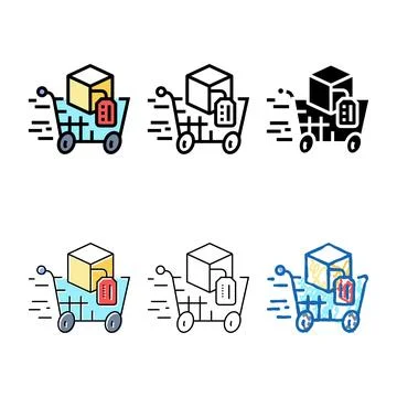 Styleset acceleration technical sales engineer color icon vector Stock Illustration