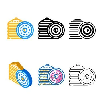 Styleset chips for training color icon vector Stock Illustration