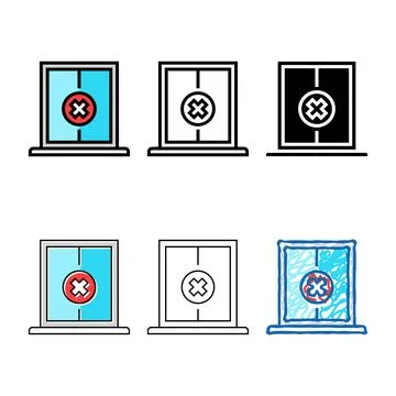 Styleset close window color icon vector Stock Illustration