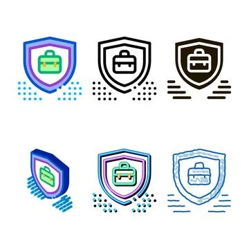 Styleset electronic data protection icon vector outline Stock Illustration