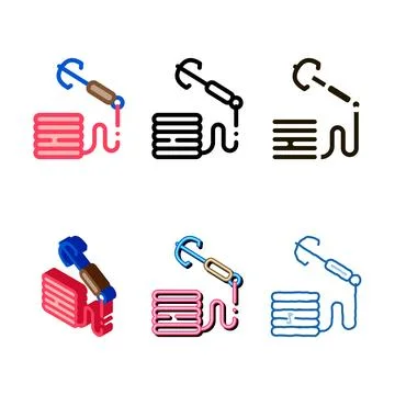 Styleset fish tackle hooks icon vector outline 스톡 일러스트