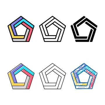 Styleset magic impossible geometric shape color icon vector Stockillustratie
