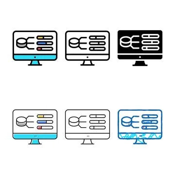 Styleset model selection digital processing color icon vector 库存插图