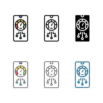 Styleset phone optimize app color icon vector Stock Illustration