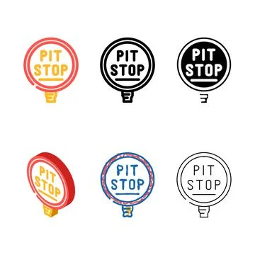 Styleset pit stop vehicle speed auto color icon vector Stock Illustration