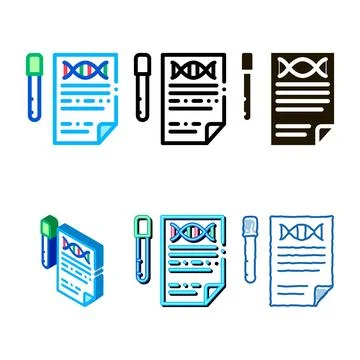 Styleset result test list flask icon outline Stock Illustration