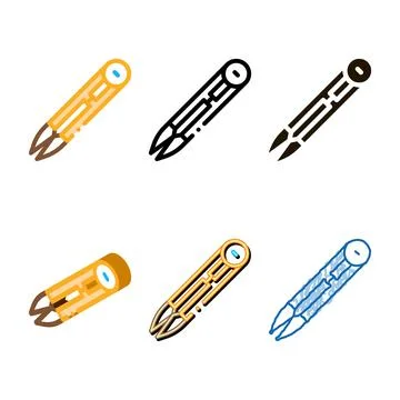 Styleset sewing compass icon vector outline Stock Illustration