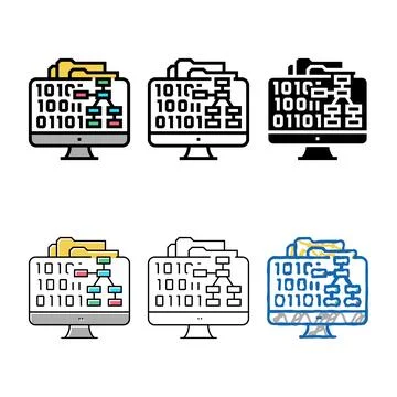 Styleset system software color icon vector 库存插图