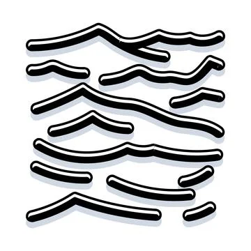 Styling abstract wavy lines representing water or fluid Illustrazione stock