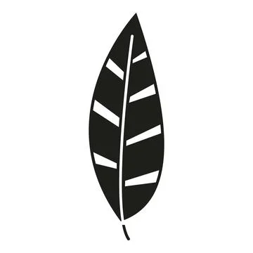 Styling minimal black and white vector leaf icon Stockillustratie