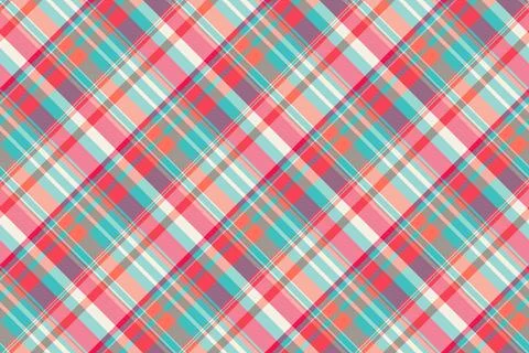 Styling pattern background texture, pink tartan plaid fabric. 70s textile v.. Stock Illustration