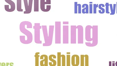 Styling Wordcloud Animated On White Background Stock Footage 107233752