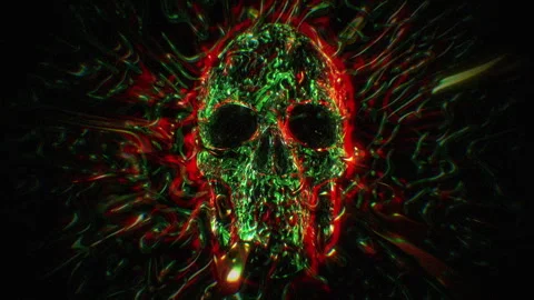 Stylised Effect Horror Skull Stock Footage 263965970