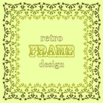 Stylised leaves frame on green background. Vector illustration Stock Illustration