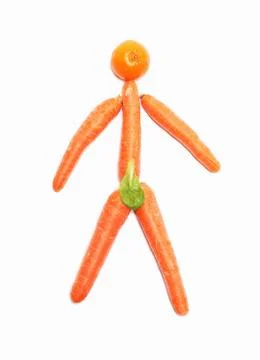 Stylised man made with carrots Stock Photos