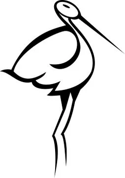 Stylised Stork Stock Illustration